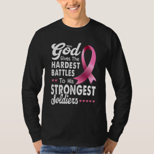 God geeft de moeilijkste veldslagen aan zijn sterk t-shirt