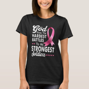 God geeft de moeilijkste veldslagen aan zijn sterk t-shirt