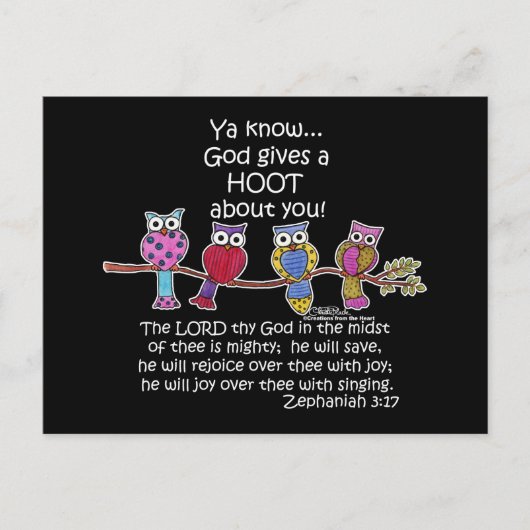 God geeft een Hoot Owls Briefkaart (Voorkant)