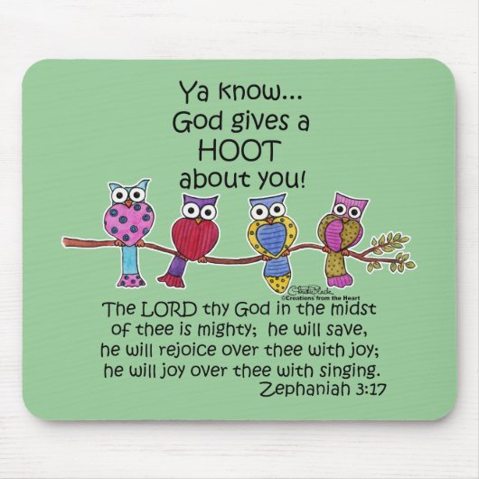 God geeft een Hoot Owls Muismat (Voorkant)