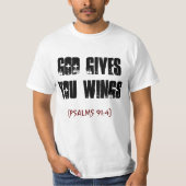 God geeft je vleugels (psalmen 91:4) t-shirt (Voorkant)