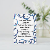 GOD geeft me de SERENITEIT op een kleurrijk briefk Briefkaart (Staand voorkant)