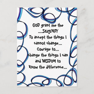 GOD geeft me de SERENITEIT op een kleurrijk briefk Briefkaart