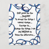 GOD geeft me de SERENITEIT op een kleurrijk briefk Briefkaart (Voorkant)