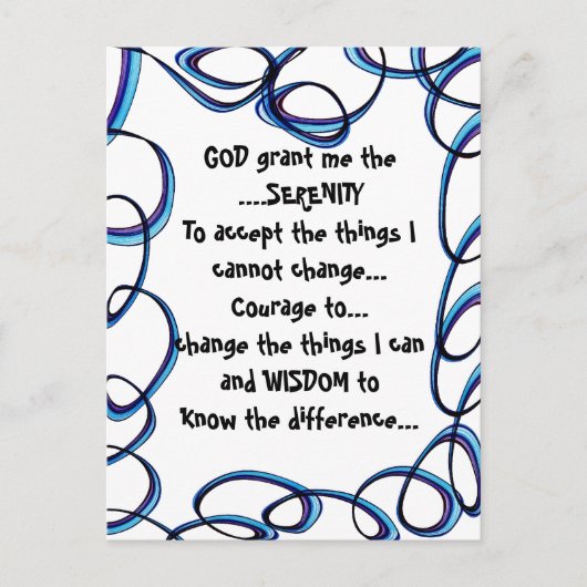 GOD geeft me de SERENITEIT op een kleurrijk briefk Briefkaart (Voorkant)