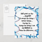 GOD geeft me de SERENITEIT op een kleurrijk briefk Briefkaart (Voorkant / Achterkant)