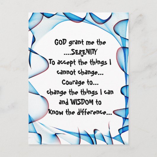 GOD geeft me de SERENITEIT op een kleurrijk briefk Briefkaart (Voorkant)