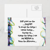 GOD geeft me de SERENITEIT op een kleurrijk briefk Briefkaart (Voorkant / Achterkant)