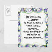 GOD geeft me de SERENITEIT op een kleurrijk briefk Briefkaart (Voorkant / Achterkant)