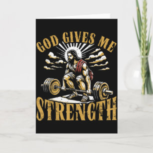 God Geeft Me Kracht Christelijke Gym Workout Motiv Kaart