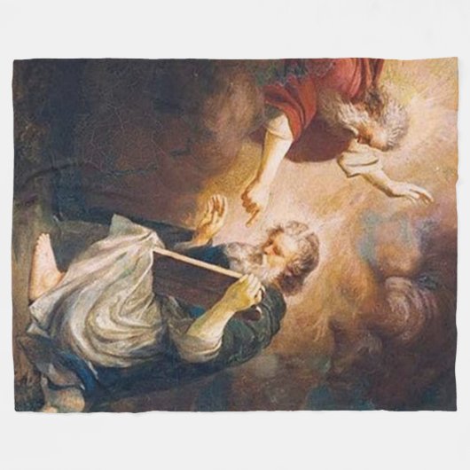 God geeft Mozes de tien geboden Fleece Deken (Voorkant (Horizontaal))