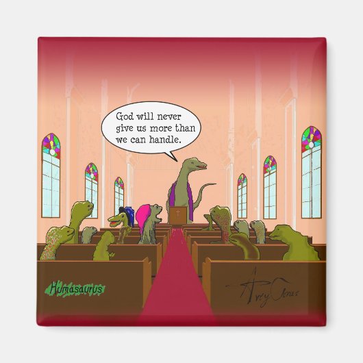 God geeft ons nooit meer dan we kunnen behandelen magneet (Voorkant)