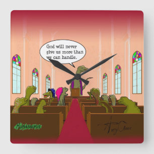 God geeft ons nooit meer dan wij kunnen behandelen vierkante klok