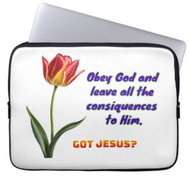 God gehoorzamen laptop sleeve
