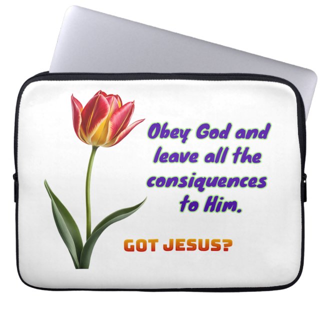 God gehoorzamen  laptop sleeve (Voorkant)
