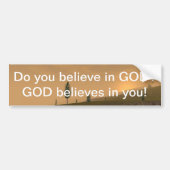 GOD gelooft in jou! Bumpersticker (Voorkant)