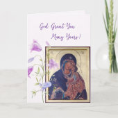 God geve u vele jaren orthodoxe verjaardag kaart (Voorkant)