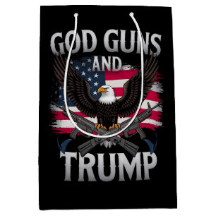 God Geweren En Trump Adelaar Amerikaanse Vlag Vint Medium Cadeauzakje
