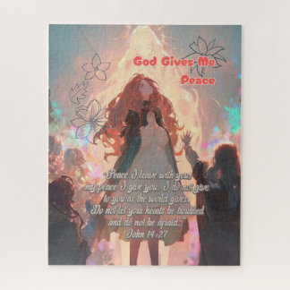 God Gives Me Peace - Christian Vintage Retro Anime Legpuzzel