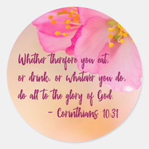 God Glory Christelijk Floral Inspirerend Ronde Sticker