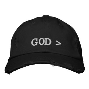 God > God is groter dan....Alles pet. Geborduurde Pet