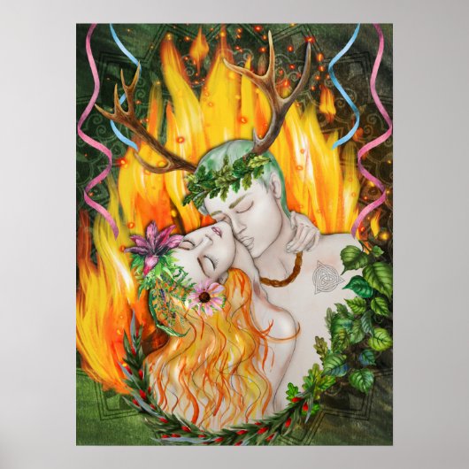 God & Goddess Beltane Fire Poster (Voorkant)