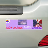 GOD & GODDESS, BLESS, AMERIKA BUMPERSTICKER (Op auto)