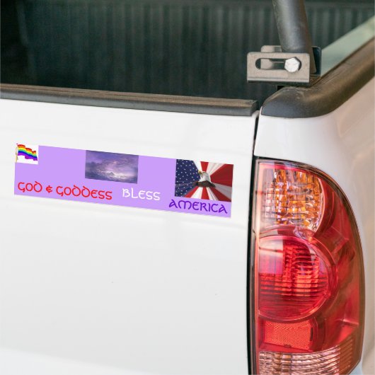 GOD & GODDESS, BLESS, AMERIKA BUMPERSTICKER (Op Truck)