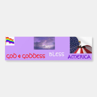 GOD & GODDESS, BLESS, AMERIKA BUMPERSTICKER