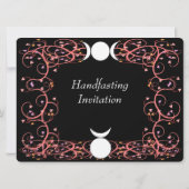 God & Goddess Wiccan Handfasting Invitation Kaart (Achterkant)