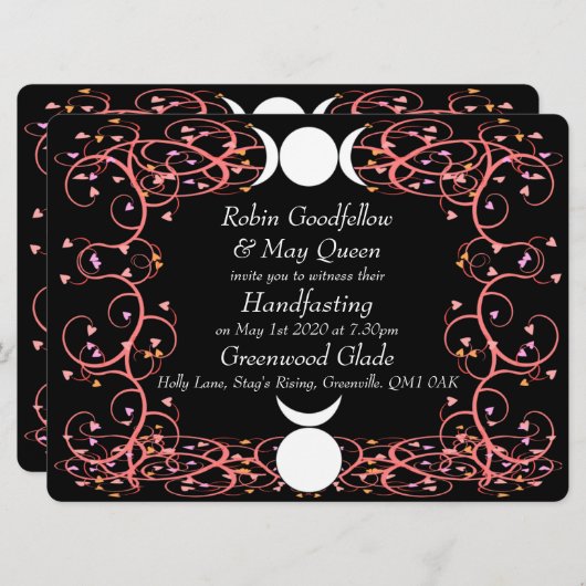 God & Goddess Wiccan Handfasting Invitation Kaart (Voorkant / Achterkant)