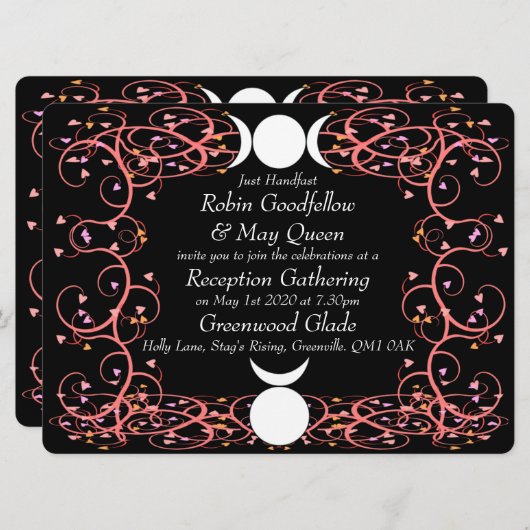 God & Goddess Wiccan Reception Invitation Kaart (Voorkant / Achterkant)