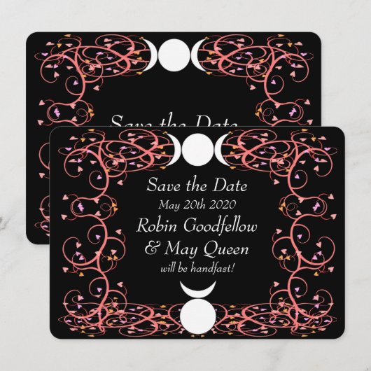 God & Goddess Wiccan Wedding Save the Date Card (Voorkant / Achterkant)