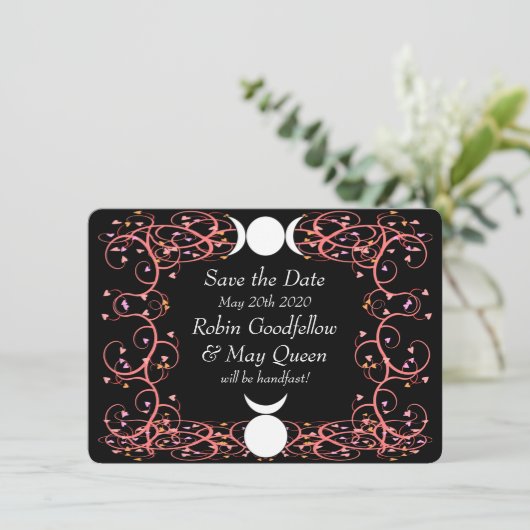 God & Goddess Wiccan Wedding Save the Date Card (Staand voorkant)