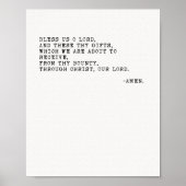 God, Grace voor de maaltijden van Prayer Poste Poster (Voorkant)