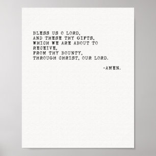 God, Grace voor de maaltijden van Prayer Poste Poster