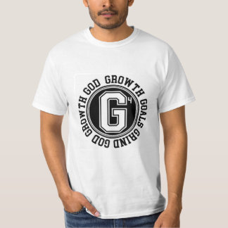 God, groei, doelen, slijp embleem t-shirt