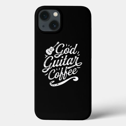 God Guitar Coffee Music Lover Funny Christelijk Case-Mate iPhone Case (Achterkant)