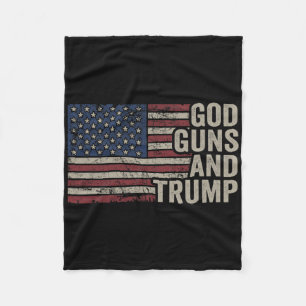 God Guns And Trump - Pro God Gun Grappige Republik Fleece Deken
