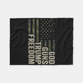 God Guns Trump Freedom - Funny Camouflage Pro Gun Fleece Deken (Voorkant (Horizontaal))