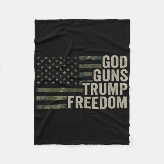 God Guns Trump Freedom - Funny Camouflage Pro Gun Fleece Deken (Voorkant)