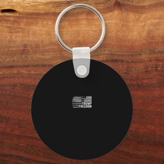 God Guns Trump Freedom - Funny Christian Pro Gun U Sleutelhanger (Voorkant)