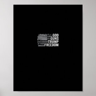 God Guns Trump Vrijheid - Grappig Christelijk Pro Poster