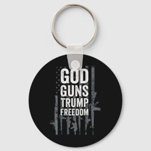 God Guns Trump Vrijheid - Grappige Pro Gun Usa Vla Sleutelhanger