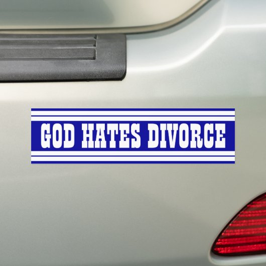 God haat Divorce Bumpersticker (Op auto)