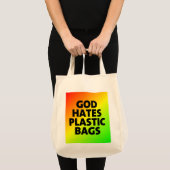 God haat plastic zakken tote bag (Voorkant (product))