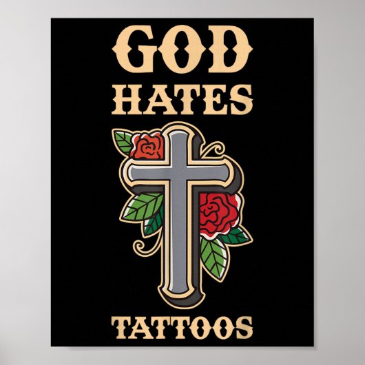 God haat Tattoos Poster (Voorkant)