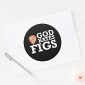 GOD HAAT VIJGEN - WIT - PNG.NL RONDE STICKER (Envelop)