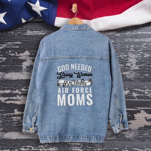 God had sterke vrouwen nodig Militaire Moeders Gif Denim Jacket