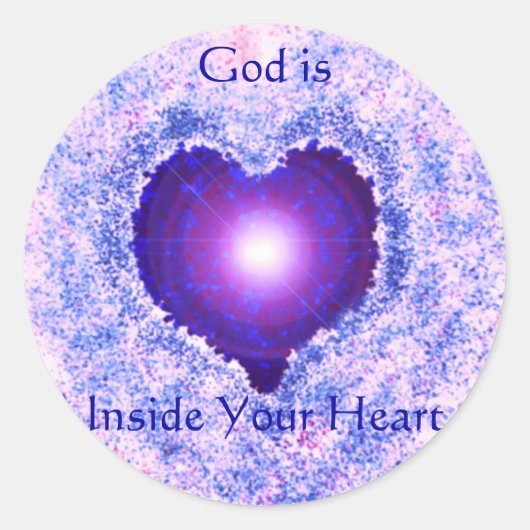 God hart, God is in je hart Ronde Sticker (Voorkant)
